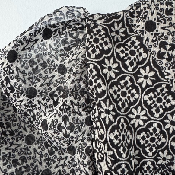 Dex Black & White Boho Maxi Dress – Smocked Waist, V-Neck, XL - Picture 8 of 13